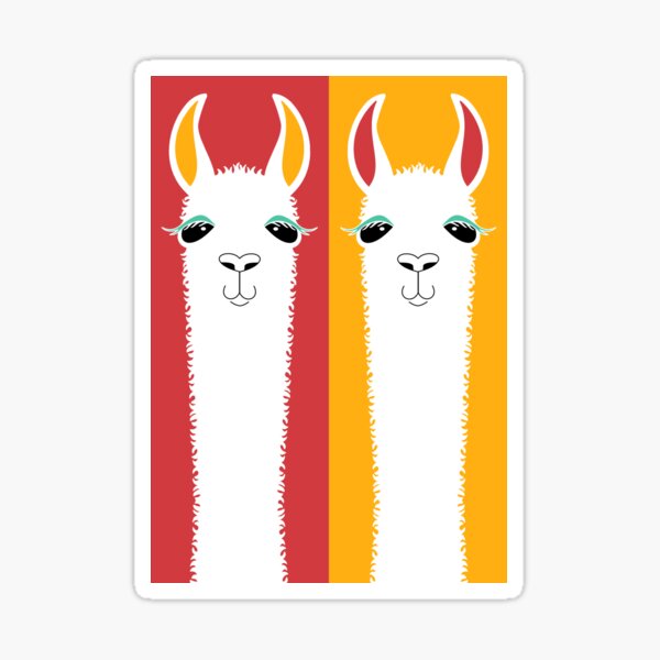 Item preview, LLAMA PORTRAITS - RED & GOLD designed and sold by Jean Gregory Evans.