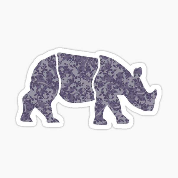Floral Rhino Sticker