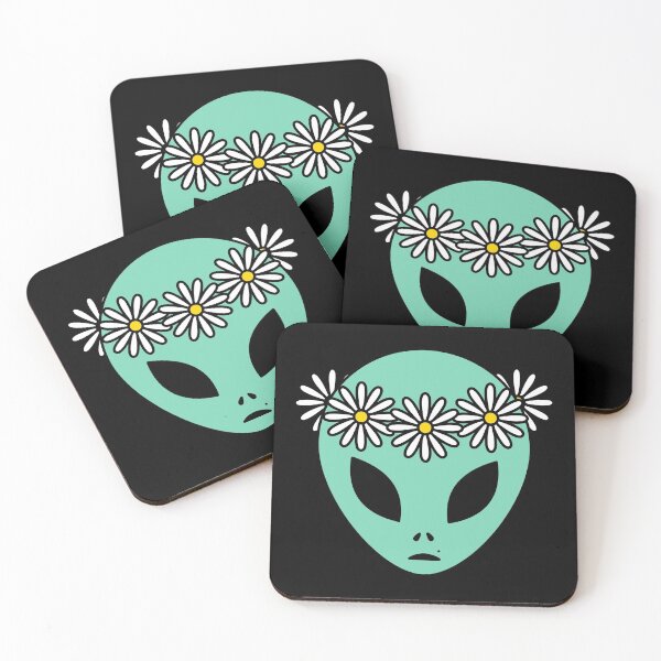Item preview, Copy of Flower Child Alien Cartoon w/ Black Background  designed and sold by AlwaysGrowing.
