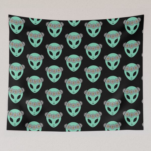 Item preview, Copy of Flower Child Alien Cartoon w/ Black Background  designed and sold by AlwaysGrowing.