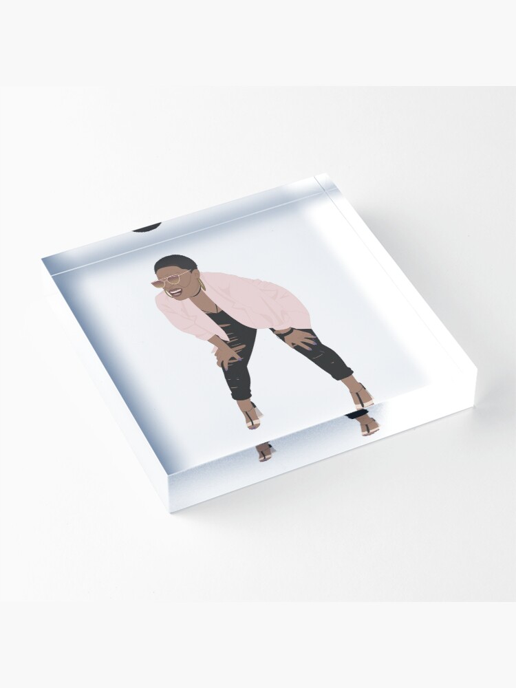 Thumbnail 3 of 5, Acrylic Block, squinting squatting woman meme designed and sold by cameronbaba.