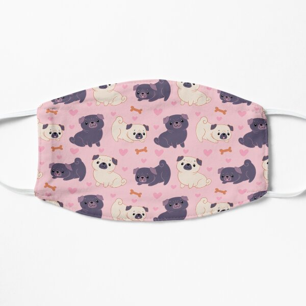 Love Pugs Pattern Flat Mask