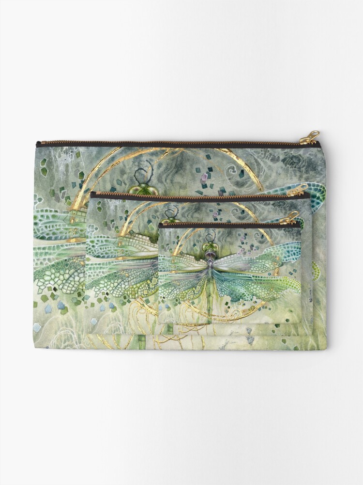 Alternate view of Green Dragonfly Zipper Pouch