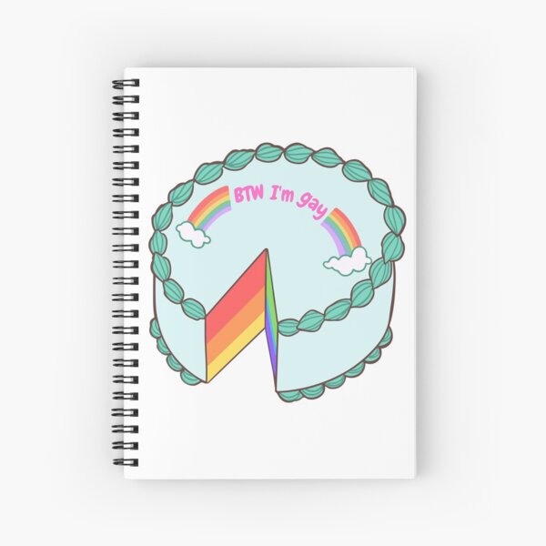 BTW I'm Gay Cake Spiral Notebook