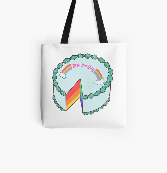 BTW I'm Gay Cake All Over Print Tote Bag