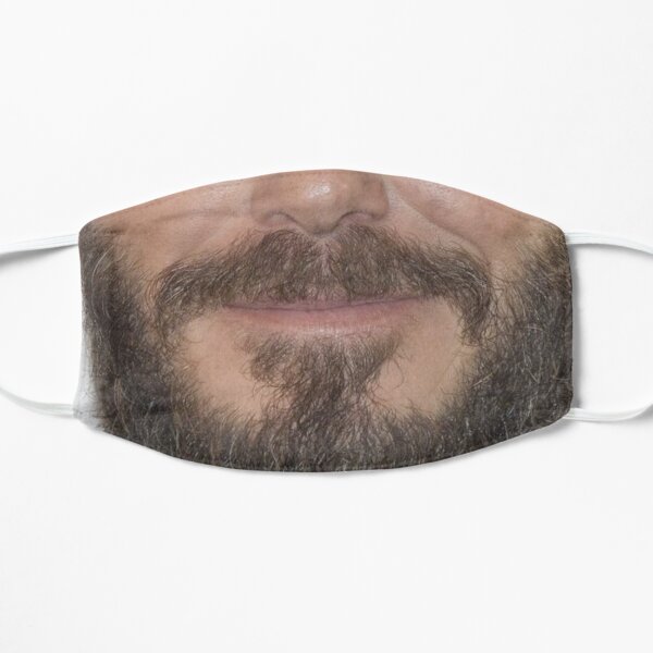 Beard Face Mask - David Beckham Funny Bearded Face Masks with Mustache & Beards Flat Mask