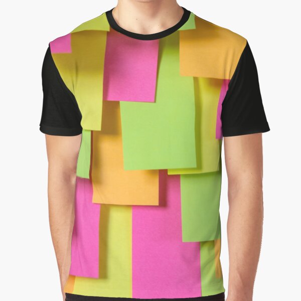 Post it Notes Pattern Graphic T-Shirt