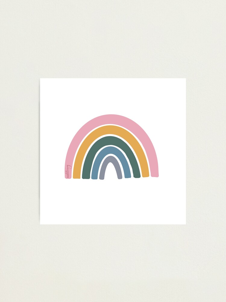 muted rainbow illustration Photographic Print for Sale by rileysimon