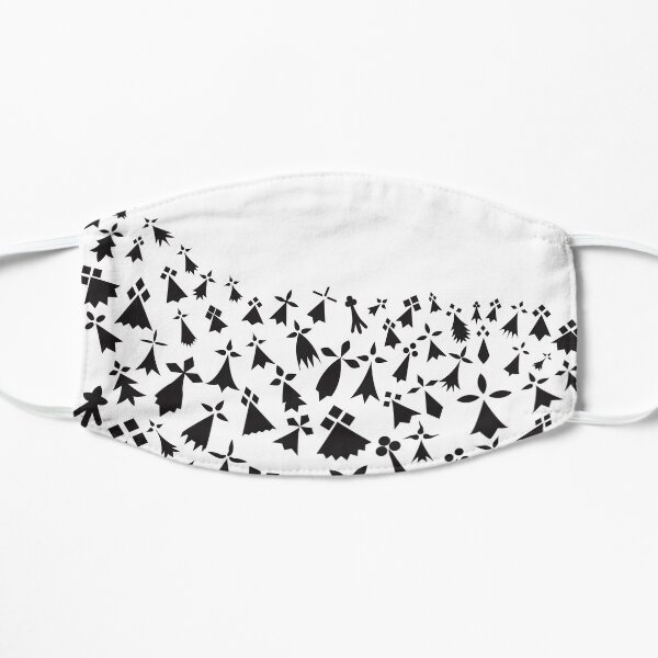 Black Breton stoats design on white background Flat Mask