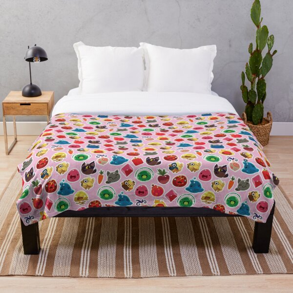 Cute Pink Slime Rancher Pattern Throw Blanket