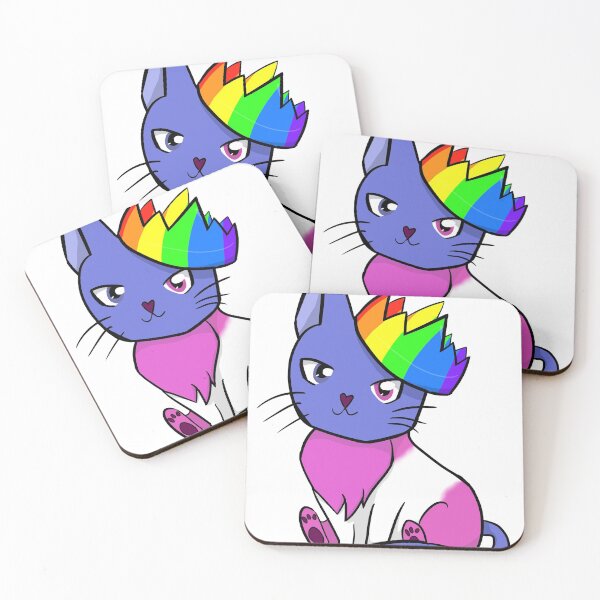 Item preview, Transgender Rainbow Flag Pride Cat designed and sold by LunarDoodles.