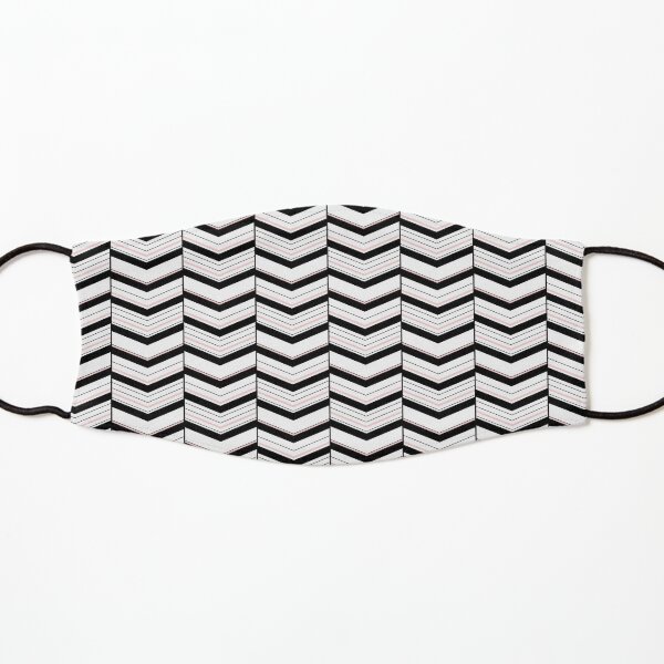 Black White and Blush Chevron Kids Mask