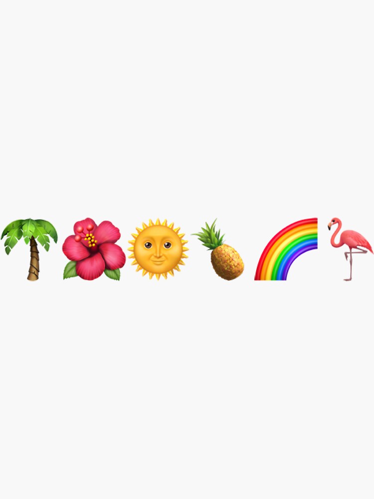 "summer emojis tropical" Sticker by KateSinclair Redbubble