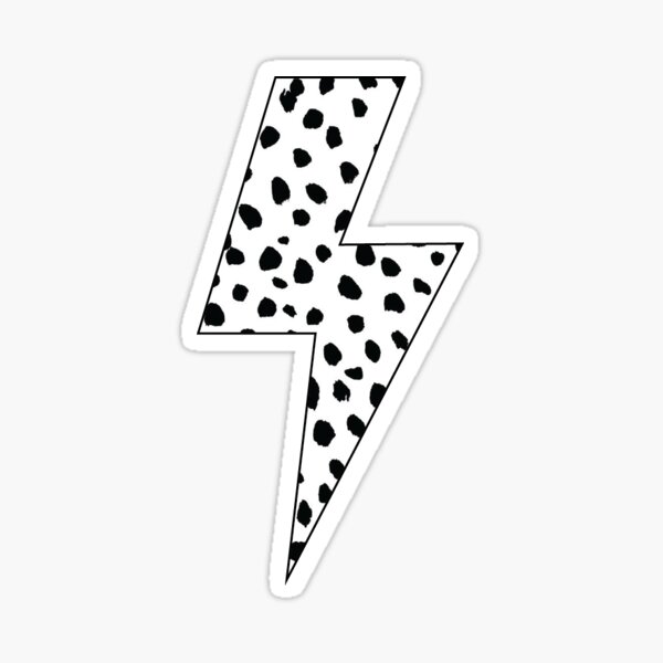 white and black lightning bolt Sticker