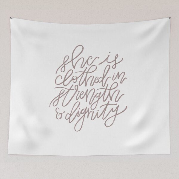 Item preview, she is clothed with strength and dignity designed and sold by byannagrace.