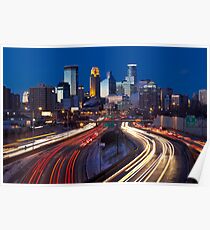 Minneapolis Night Lights 2 Poster