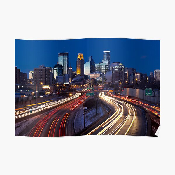 Minneapolis Night Lights 2 Poster