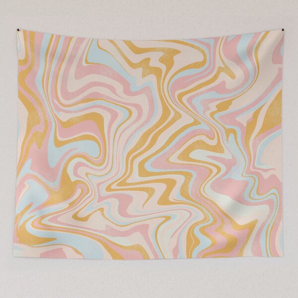 Item preview, Psychodelic Peach Pink Blue Aesthetic Pattern designed and sold by MarzStudio.