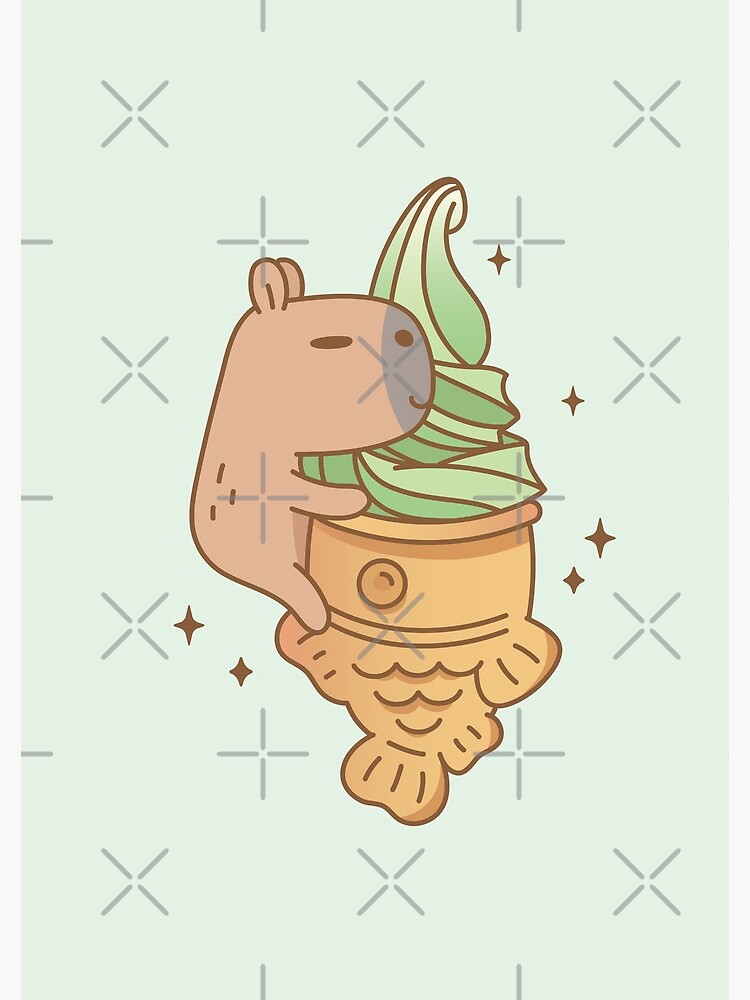 Capybara with Matcha Taiyaki Ice cream by Miri-Noristudio