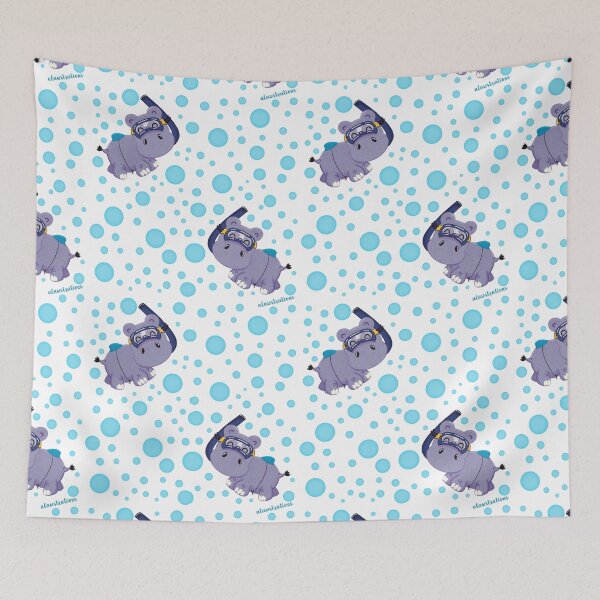 Item preview, Scuba Hippos designed and sold by Alawstrations.