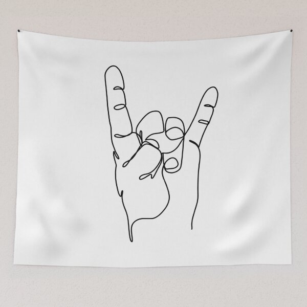 Item preview, The sign of the horns in black designed and sold by SibMa.