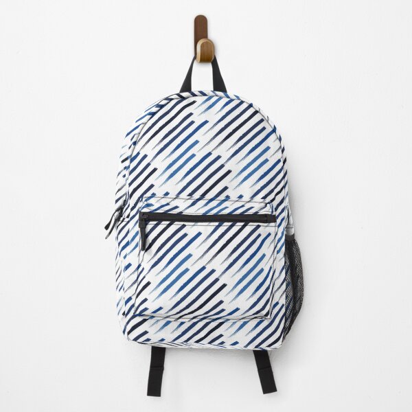 Item preview, Hanbal - Navy Blue and White Hand Drawn Diagonal Dashed Dotted and Striped designed and sold by ArtHanbal.