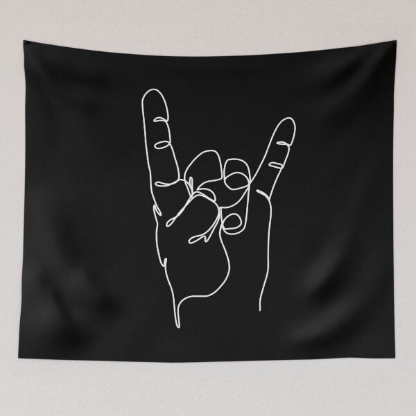 Item preview, The sign of the horns in white designed and sold by SibMa.