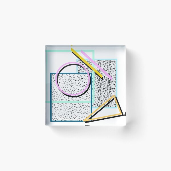 Item preview, Abstract retro colorful orange, blue and pink 80s memphis style geometrical objects designed and sold by UDDesign.