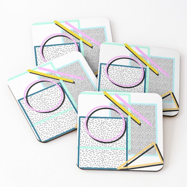 Item preview, Abstract retro colorful orange, blue and pink 80s memphis style geometrical objects designed and sold by UDDesign.
