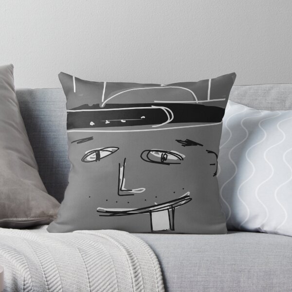 Grey kid Throw Pillow