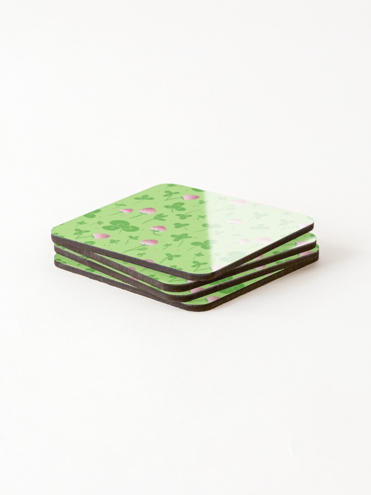 Thumbnail 4 of 5, Coasters (Set of 4), Clover patch pattern designed and sold by Howlites.