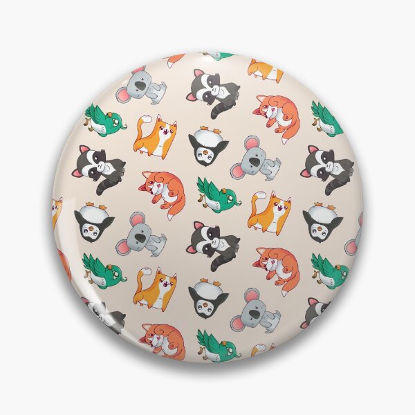Item preview, Kawaii Cat Dog Penguin Racoon Koala Bird Pattern designed and sold by Patterntastic.
