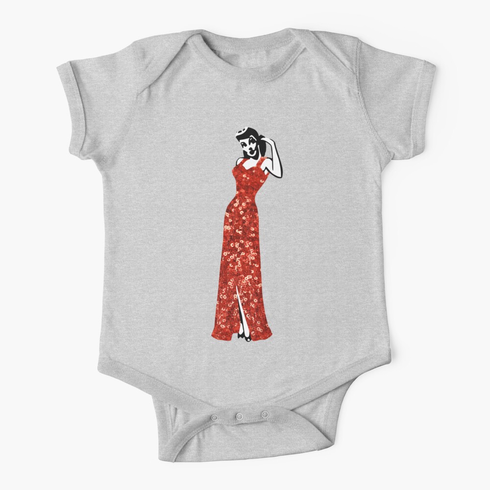 Red Vintage Burlesque Pin Up Baby One Piece By Gossiprag Redbubble