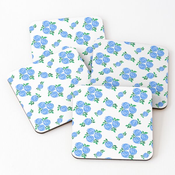 Item preview, Blue vintage style rose print designed and sold by LittleBettyMakes.