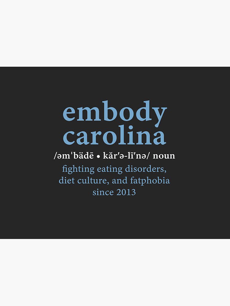"Embody Carolina definition black background " Sticker for Sale by