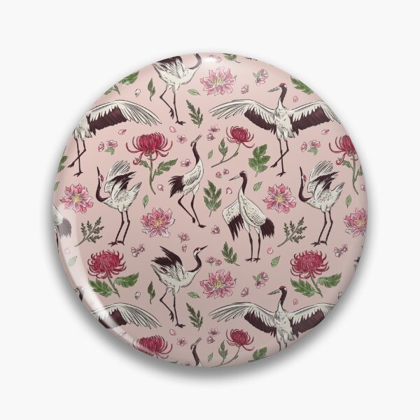 Item preview, Cute pink japanese Crane bird pattern gift designed and sold by Patterntastic.