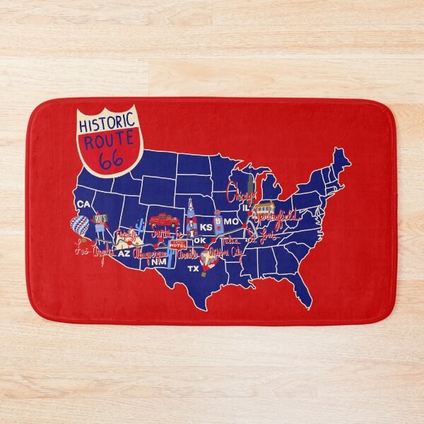 Item preview, Historic Route 66 Map Blue designed and sold by jenbucheli.