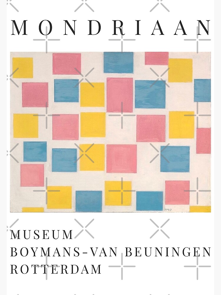 Disover Piet Mondrian Exhibition Art Poster 1986 - Composition with color fields Premium Matte Vertical Poster