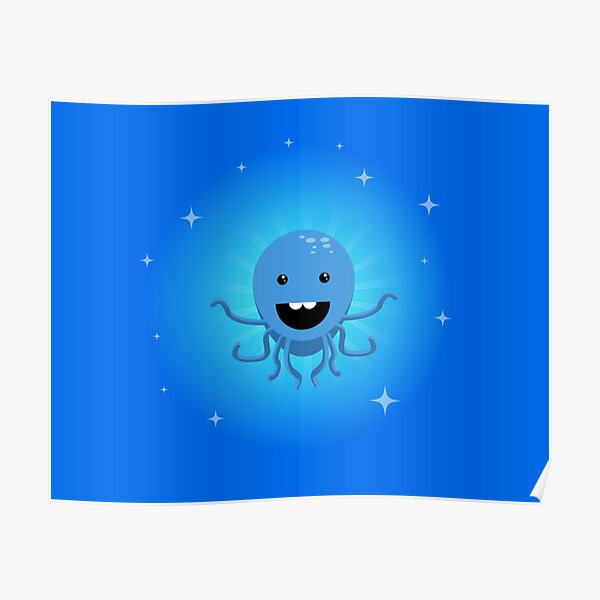 Starry Squid Poster