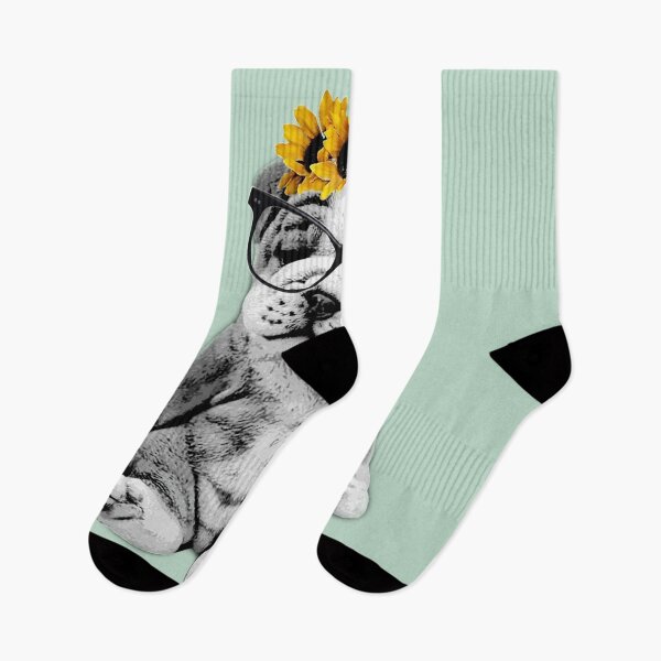 Item preview, English bulldog with sunflowers. designed and sold by yyrom445.