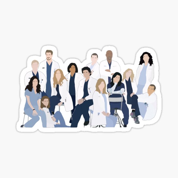 greys season 6 cast sticker by craftnella redbubble