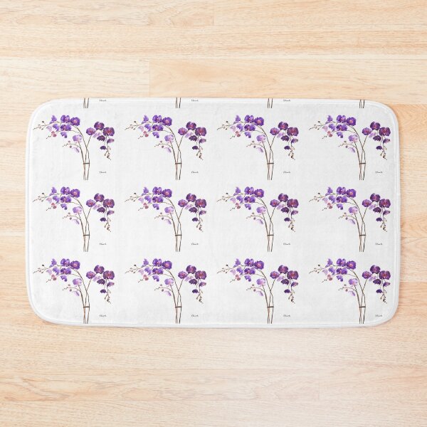 Item preview, Purple orchids flowers Watercolour painting  designed and sold by Monika Howarth.