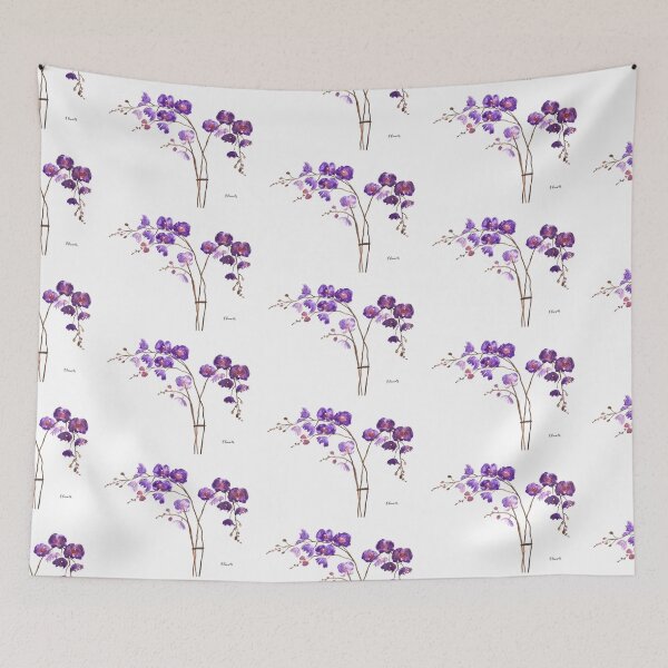 Item preview, Purple orchids flowers Watercolour painting  designed and sold by Monika Howarth.