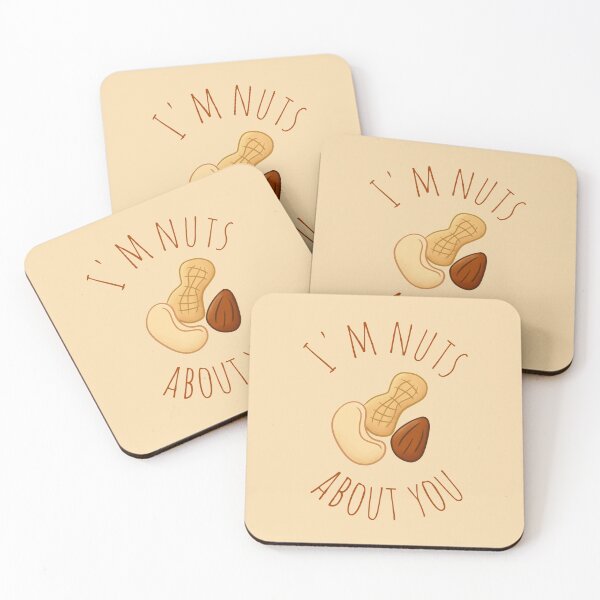 Item preview, I'm nuts about you pun | Cute Vegan Illustration designed and sold by Skinpedia.