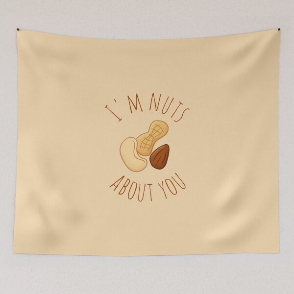 Item preview, I'm nuts about you pun | Cute Vegan Illustration designed and sold by Skinpedia.