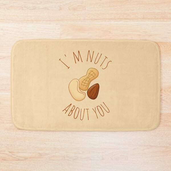 Item preview, I'm nuts about you pun | Cute Vegan Illustration designed and sold by Skinpedia.