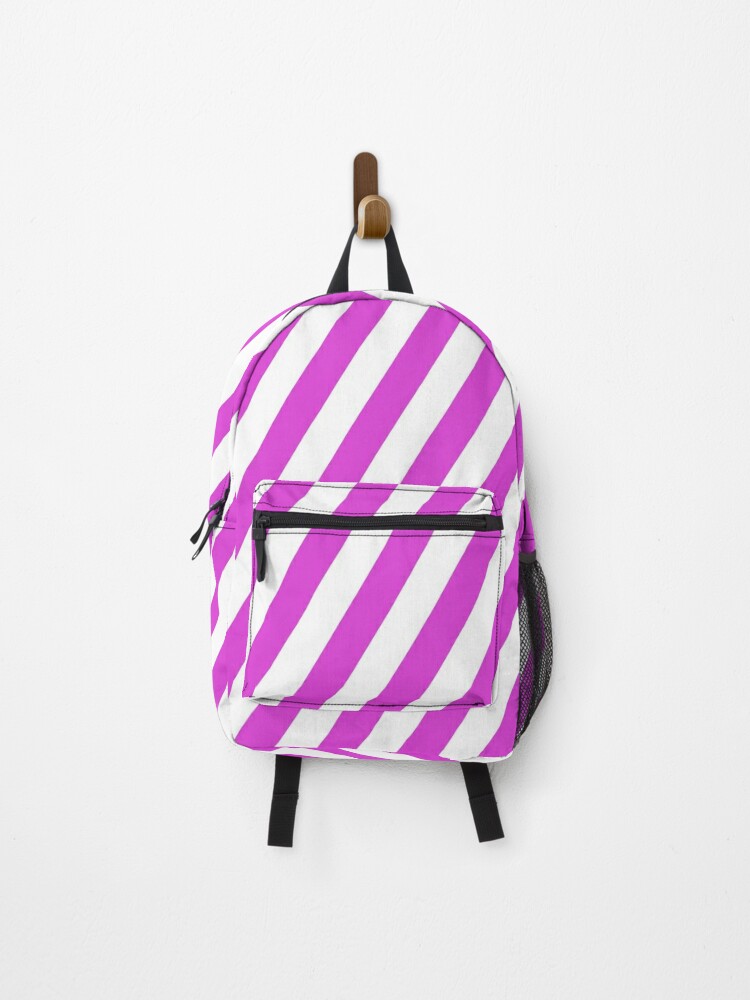 diagonal stripes backpack in white