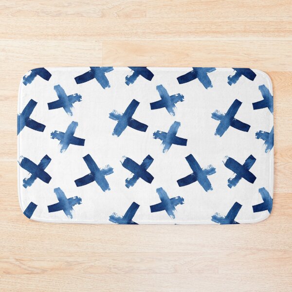 Item preview, Navy and White Watercolor Cross Pattern designed and sold by suzzincolour.