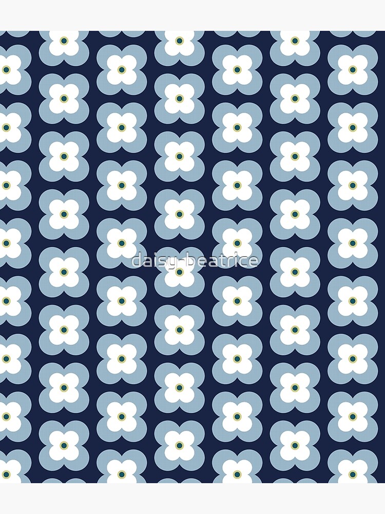 Mod Blossoms - Navy and French Blue by daisy-beatrice