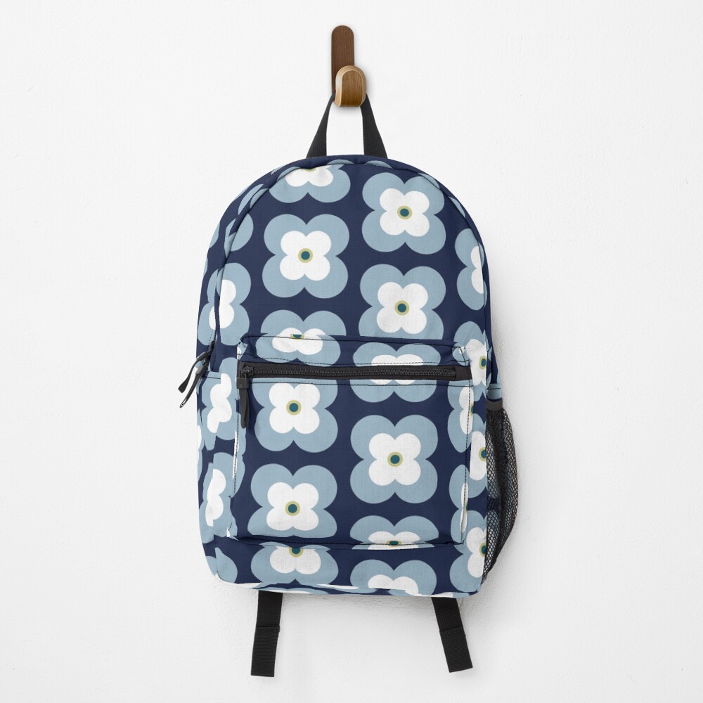 Mod Blossoms - Navy and French Blue Backpack